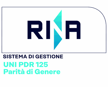 Logo certificazione UNI/PdR 125 Talos, rilasciata da RINA per la parità di genere